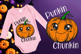 Punkin Chunkin Halloween HTV Infant Long Sleeve Bodysuits