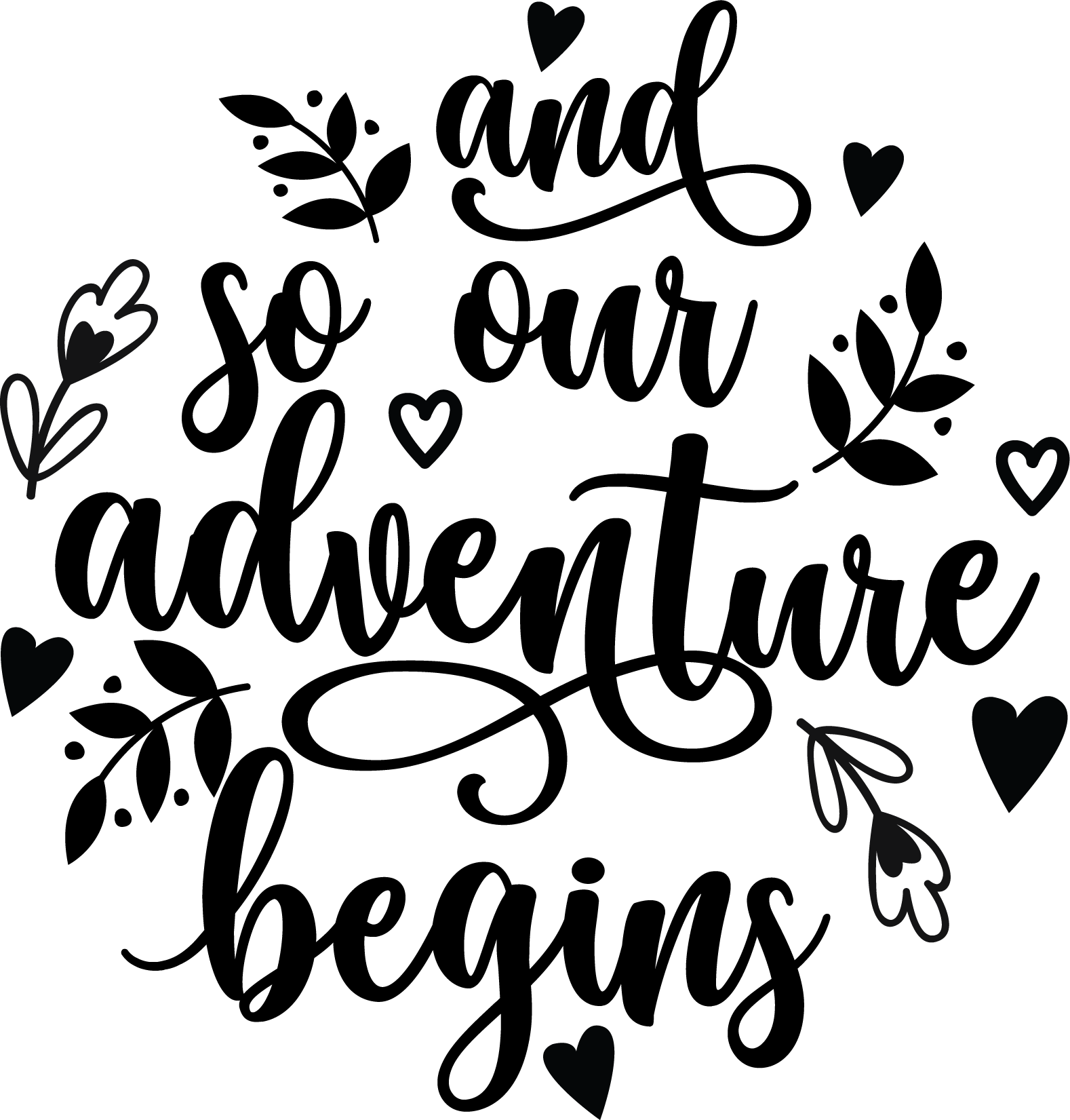 And So Our Adventure Begins Wedding Vinyl Sticker image 0