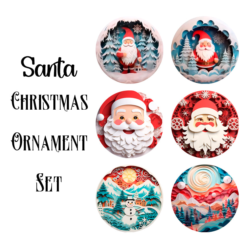 Santa Christmas Ornament Set image 0