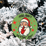 Funny Christmas Sublimated Ceramic Ornament 3" Set Of 5