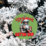Funny Christmas Sublimated Ceramic Ornament 3" Set Of 5