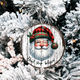 Antique Wooden Christmas Set 3 Sublimated Ceramic Ornament 3" Set Of 5