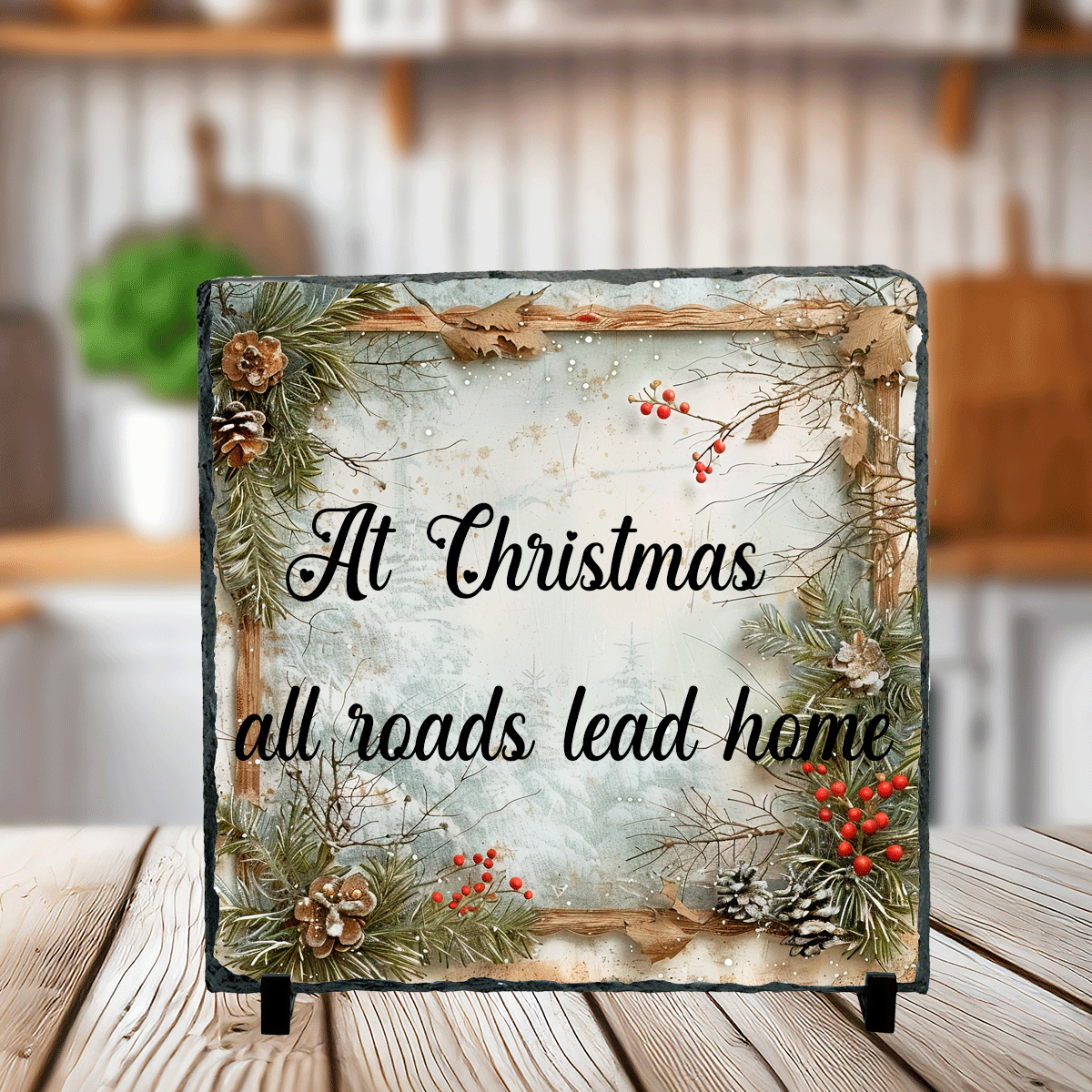 At Christmas Sublimated Square Photo Slates