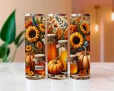Autumn Honey Harvest 2 Sublimated Skinny Tumblers