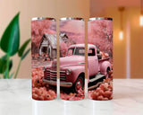 Autumn Pink Truck 2 Sublimated Skinny Tumblers