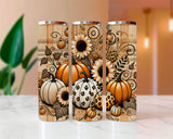 Autumn Plaid Pumpkins 2 Sublimated Skinny Tumblers