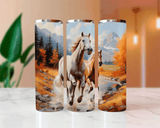 Autumn Wild Horses 2 Halloween Sublimated Skinny Tumblers