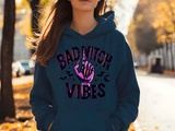 Bad Witch Vibes Halloween HTV Graphic Ladies Pullover Hoodies