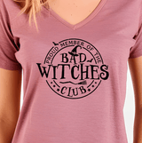 Bad Witch Vibes Halloween HTV Graphic Ladies V-neck T-shirts