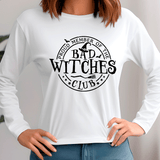 Bad Witches Club Halloween Sublimated Graphic Ladies Long Sleeve T-shirt