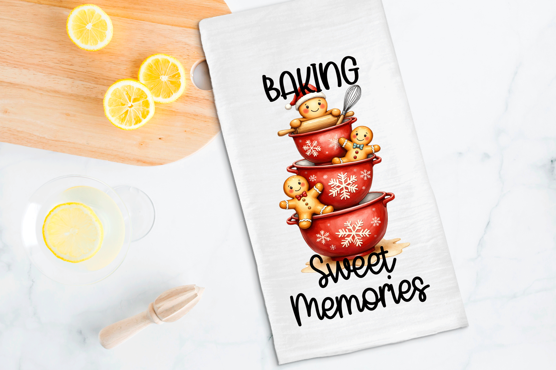 Baking Sweet Memories Christmas Sublimated Kitchen Towels