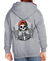 Baller Skeleton HTV Graphic Youth Full-zip Hoodies