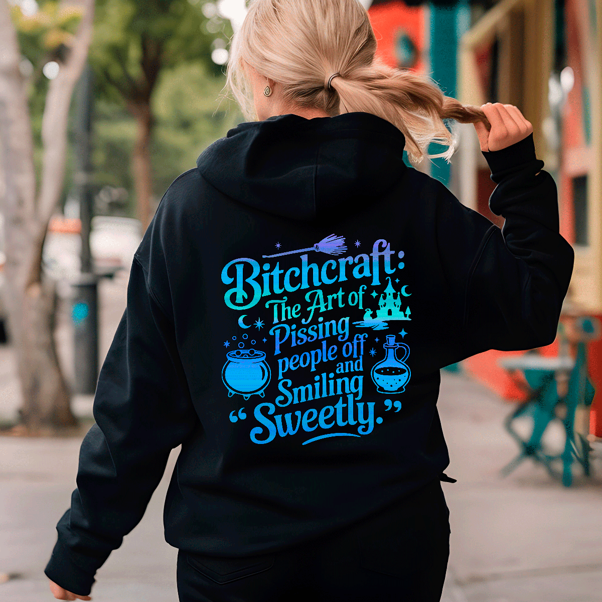 Bitchcraft Halloween HTV Graphic Ladies Full Zip Hoodies