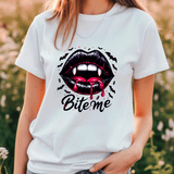 Bite Me Lips Halloween Sublimated Graphic Unisex T-shirts