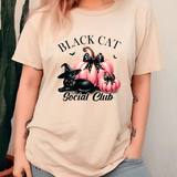 Black Cat Social Club Halloween HTV Graphic Unisex T-shirts