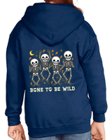Bone To Be Wild Halloween HTV Graphic Youth Full-zip Hoodies