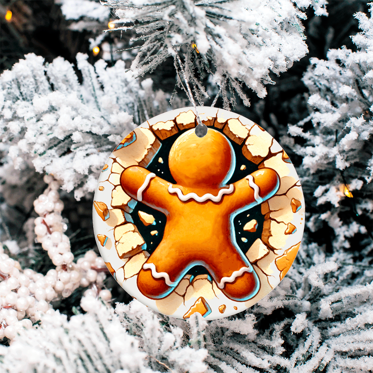 Bustin Loose Characters Christmas Set 2  Sublimated Ceramic Ornament 3" Set Of 5