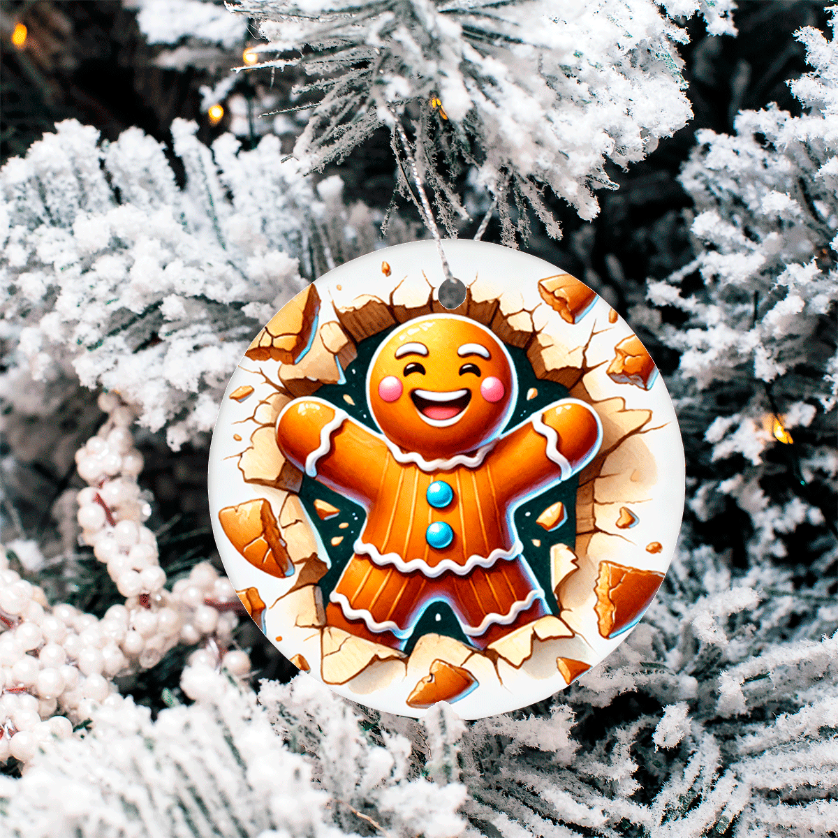 Bustin Loose Characters Christmas Set 2  Sublimated Ceramic Ornament 3" Set Of 5