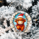 Bustin Loose Characters Christmas Set 3 Sublimated Ceramic Ornament 3" Set Of 5