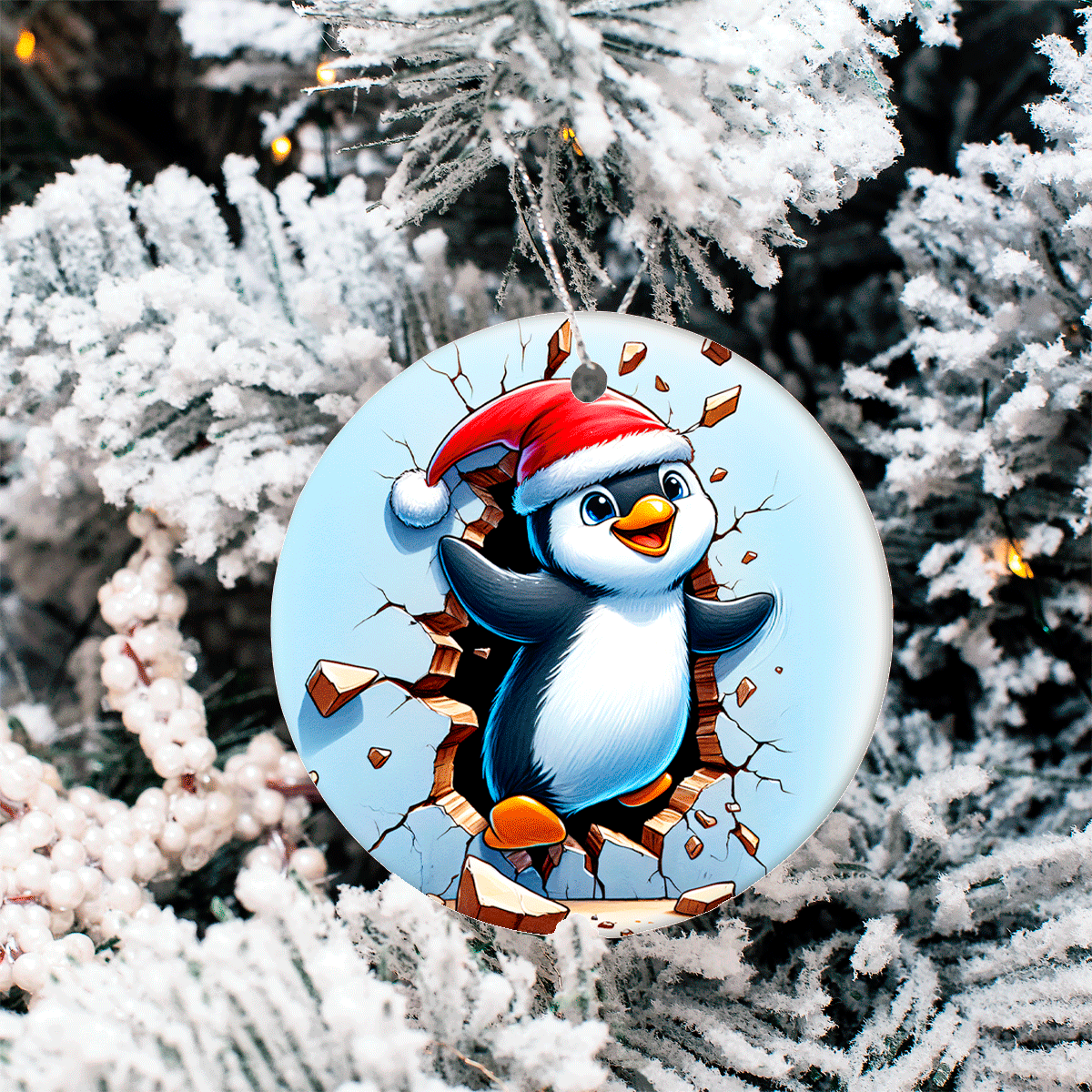 Bustin Loose Characters Christmas Set 2  Sublimated Ceramic Ornament 3" Set Of 5