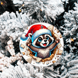 Bustin Loose Characters Christmas Set 3 Sublimated Ceramic Ornament 3" Set Of 5