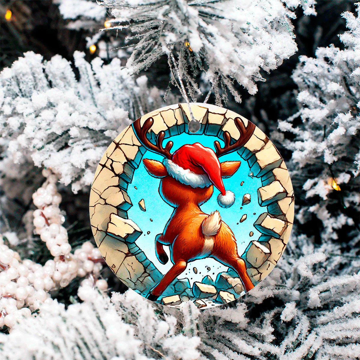Bustin Loose Characters Christmas Set 2  Sublimated Ceramic Ornament 3" Set Of 5