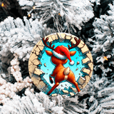 Bustin Loose Characters Christmas Set 2  Sublimated Ceramic Ornament 3" Set Of 5