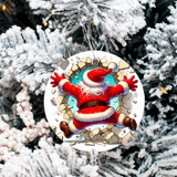 Bustin Loose Characters Christmas Set 3 Sublimated Ceramic Ornament 3" Set Of 5