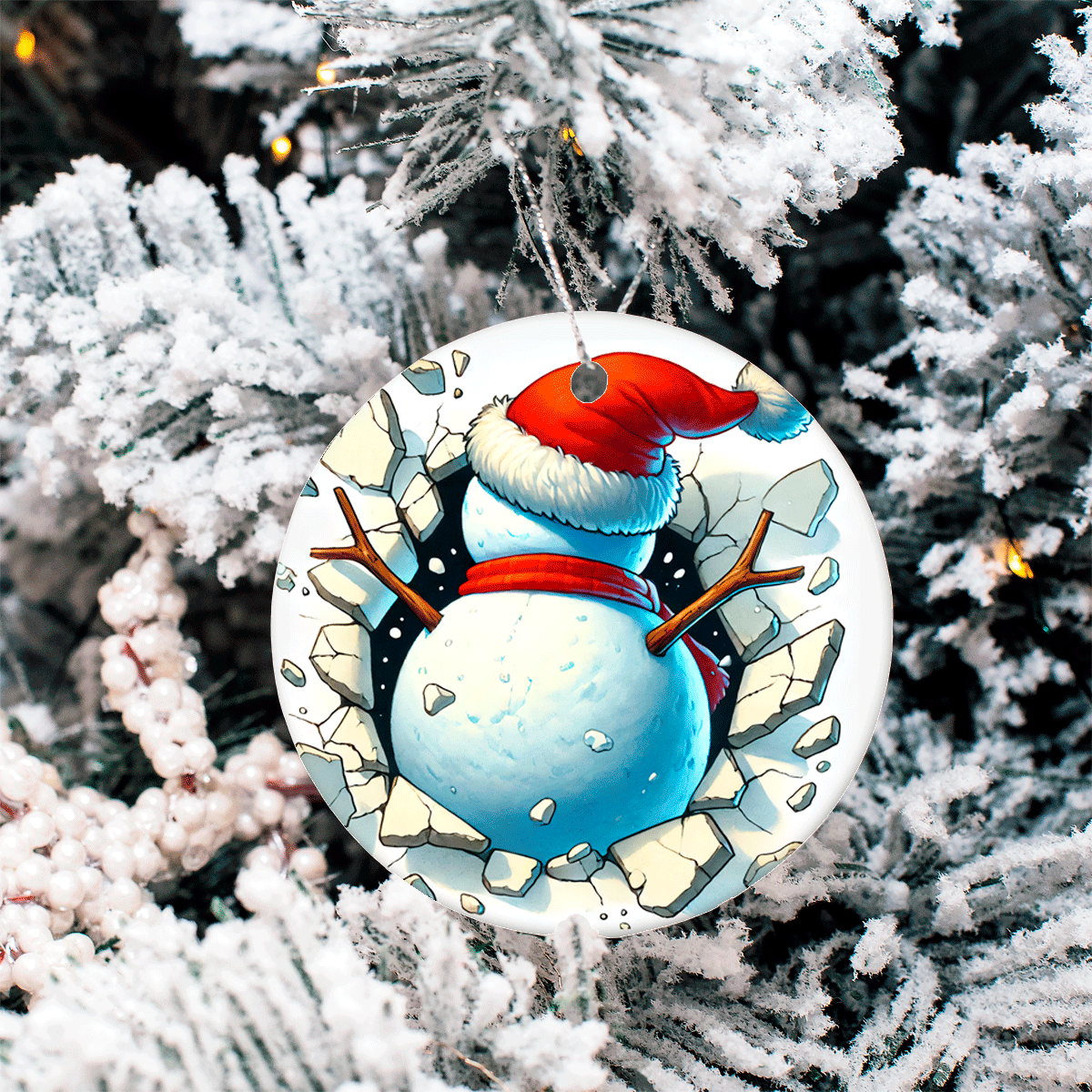 Bustin Loose Characters Christmas Set 2  Sublimated Ceramic Ornament 3" Set Of 5