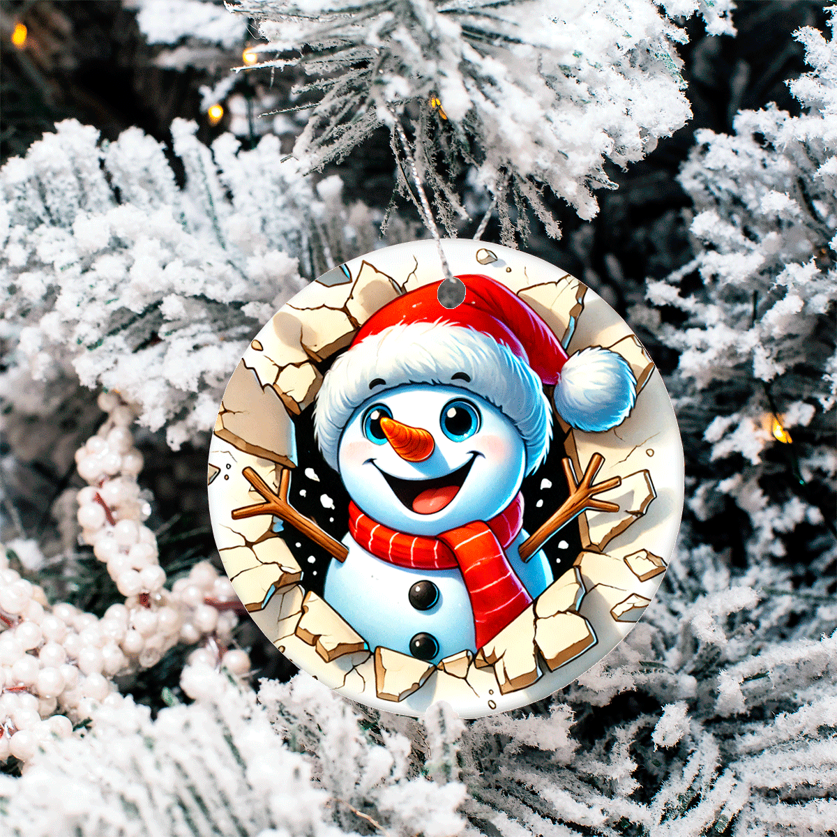 Bustin Loose Characters Christmas Set 2  Sublimated Ceramic Ornament 3" Set Of 5