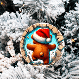 Bustin Loose Characters Christmas Set 3 Sublimated Ceramic Ornament 3" Set Of 5