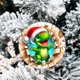 Bustin Loose Characters Christmas Set 3 Sublimated Ceramic Ornament 3" Set Of 5