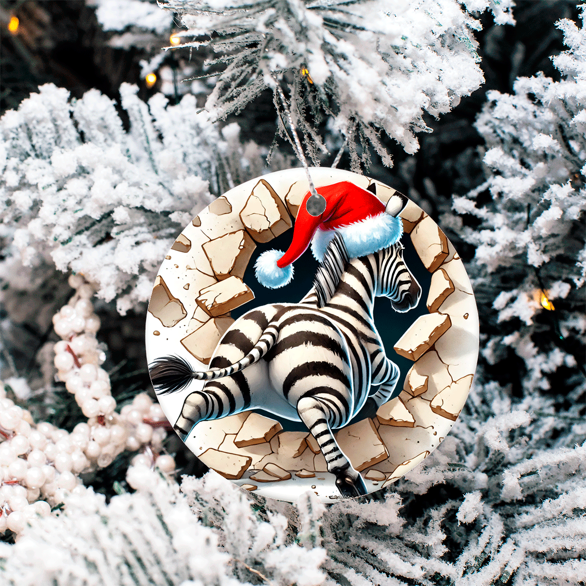 Bustin Loose Characters Christmas Set 2  Sublimated Ceramic Ornament 3" Set Of 5