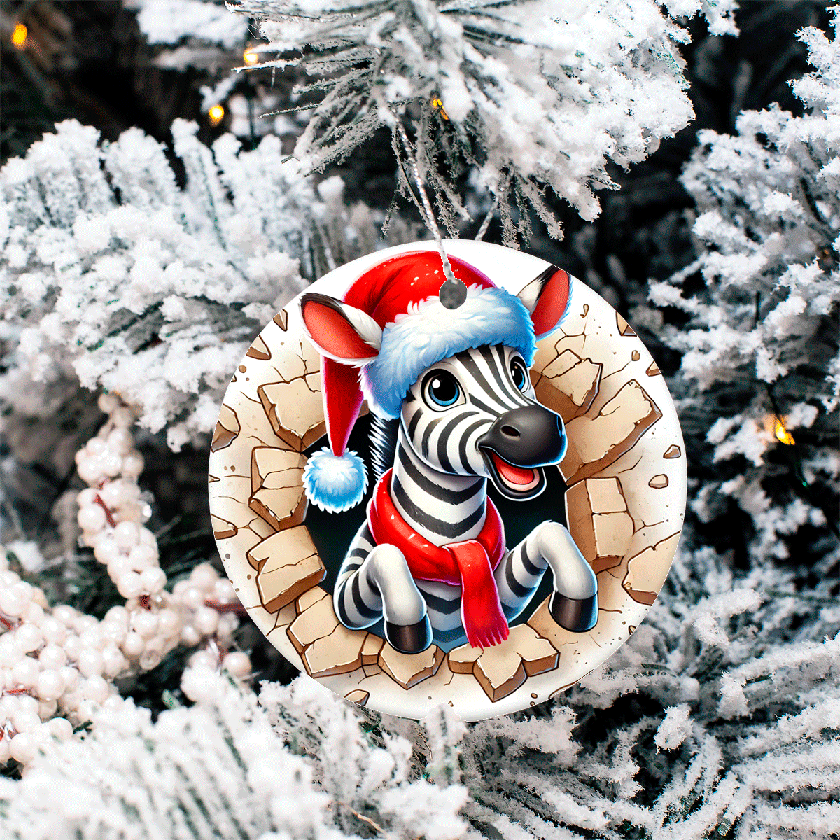 Bustin Loose Characters Christmas Set 2  Sublimated Ceramic Ornament 3" Set Of 5