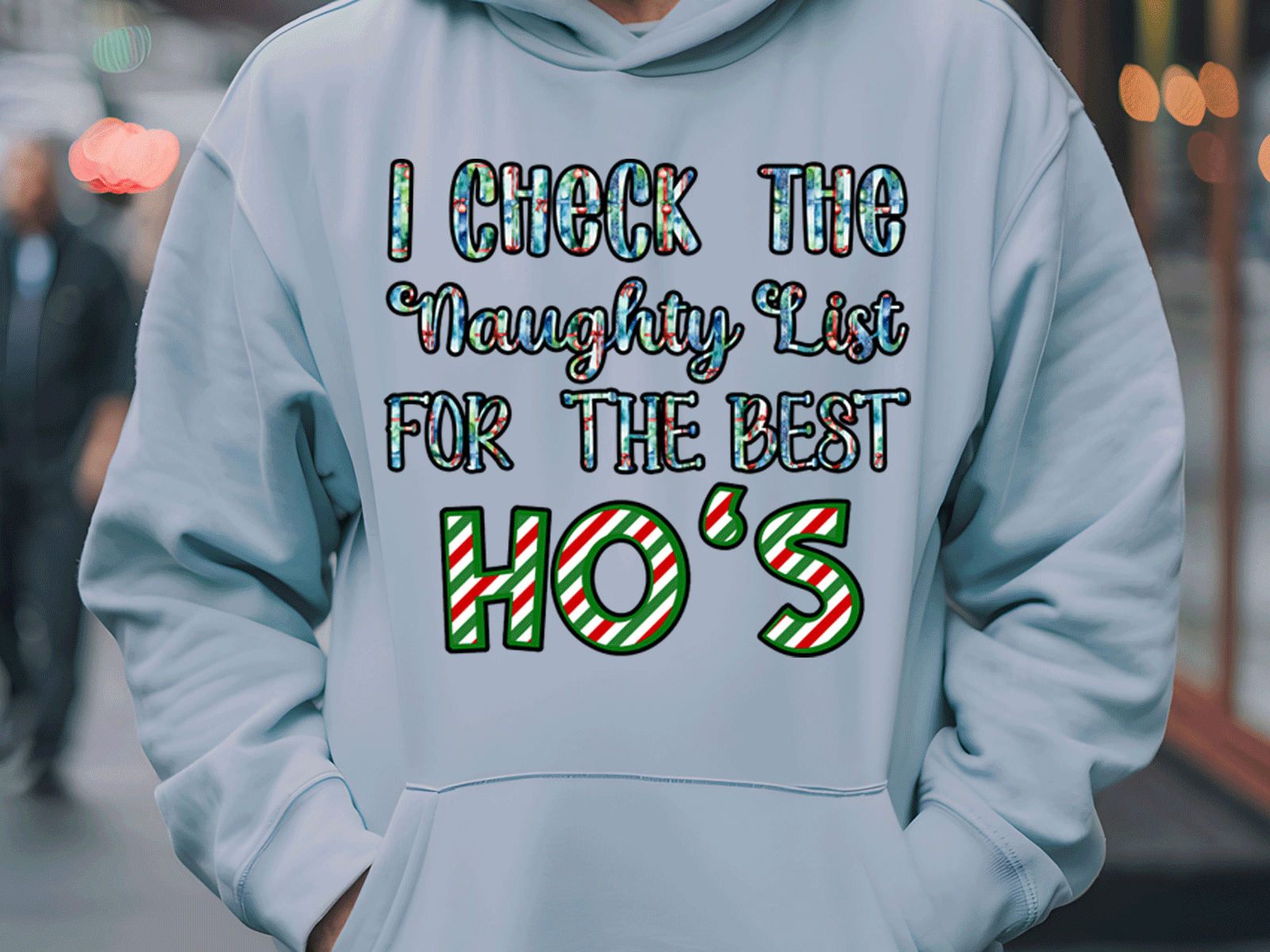 Check Naughty List HTV Graphic Unisex Pullover Hoodies
