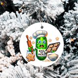 Dill Pickle Humorous Christmas Set 1 Sublimated Ceramic Ornament 3" Set Of 4