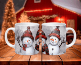 Coffee mugs with snowman design