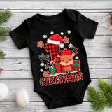 My First Christmas 3 HTV Infant Bodysuits
