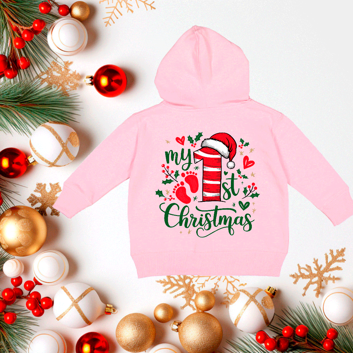 My First Christmas 2 HTV Infant Full Zip Hoodies