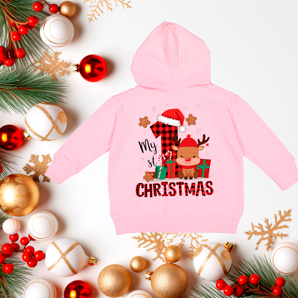 My First Christmas 1 HTV Infant Full Zip Hoodies