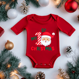 My First Christmas 2 HTV Infant Long Sleeve Bodysuits