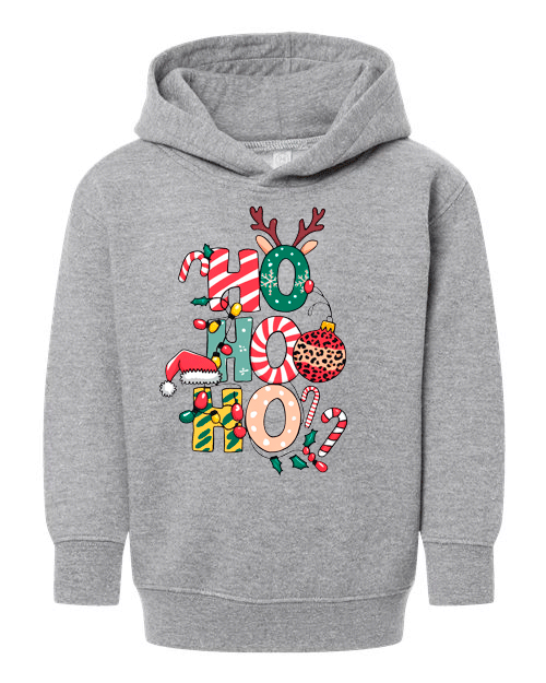 Retro Ho Ho Ho Christmas HTV Toddler Pullover Hoodies