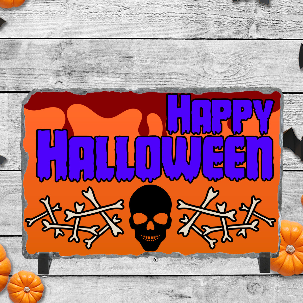 Happy Halloween Skull & Bones Sublimated Rectangle Slates