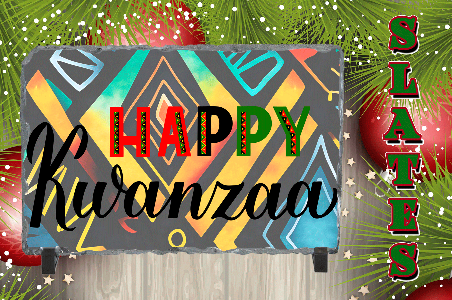 Happy Kwanzaa Sublimated Rectangle Slates