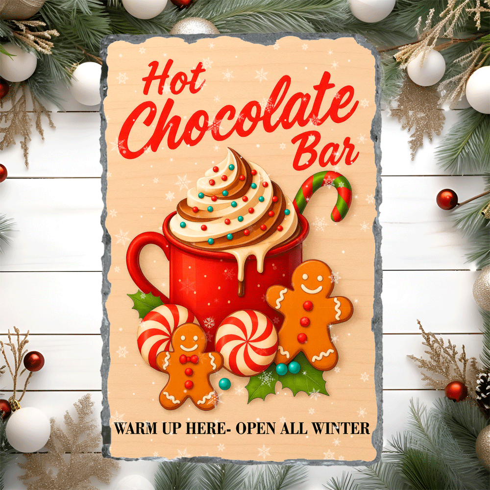 Hot Chocolate Bar Christmas Sublimated Rectangle Slates