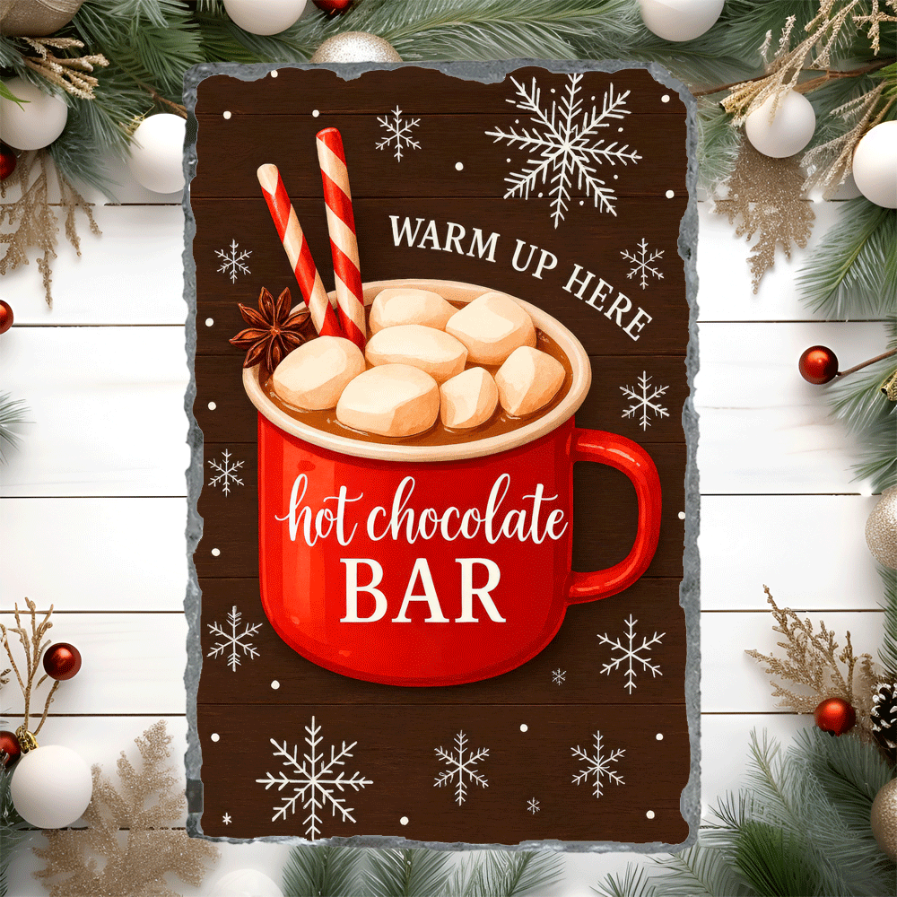 Hot Chocolate Bar Christmas Sublimated Rectangle Slates