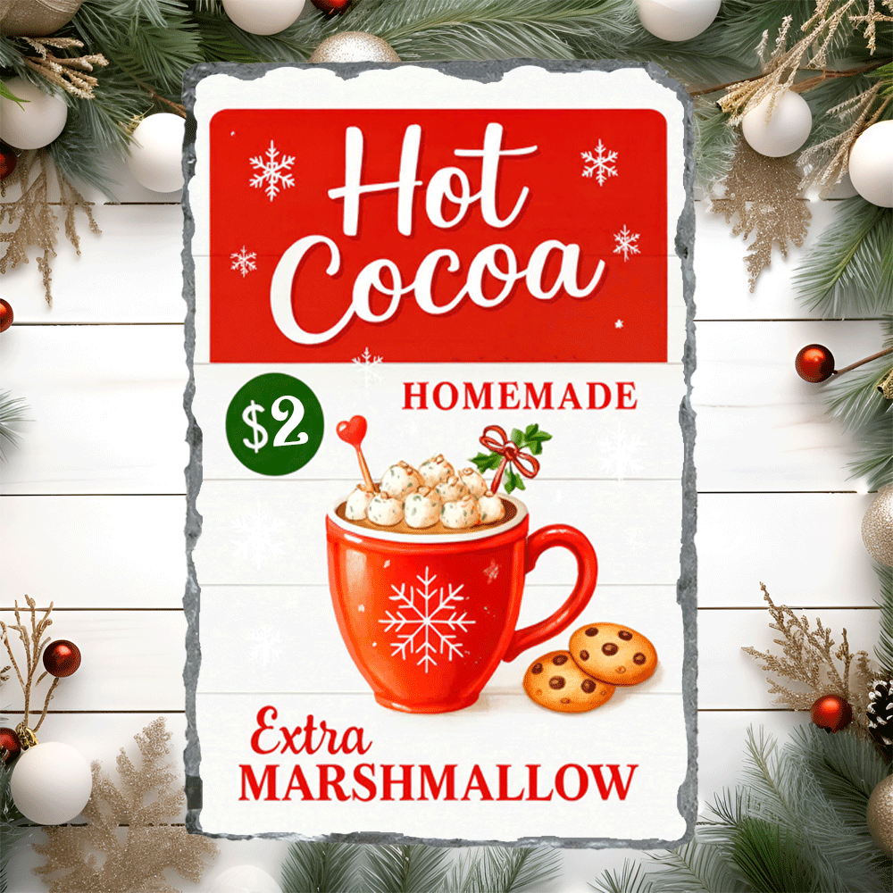 Hot Cocoa Homemade Christmas Sublimated Rectangle Slates