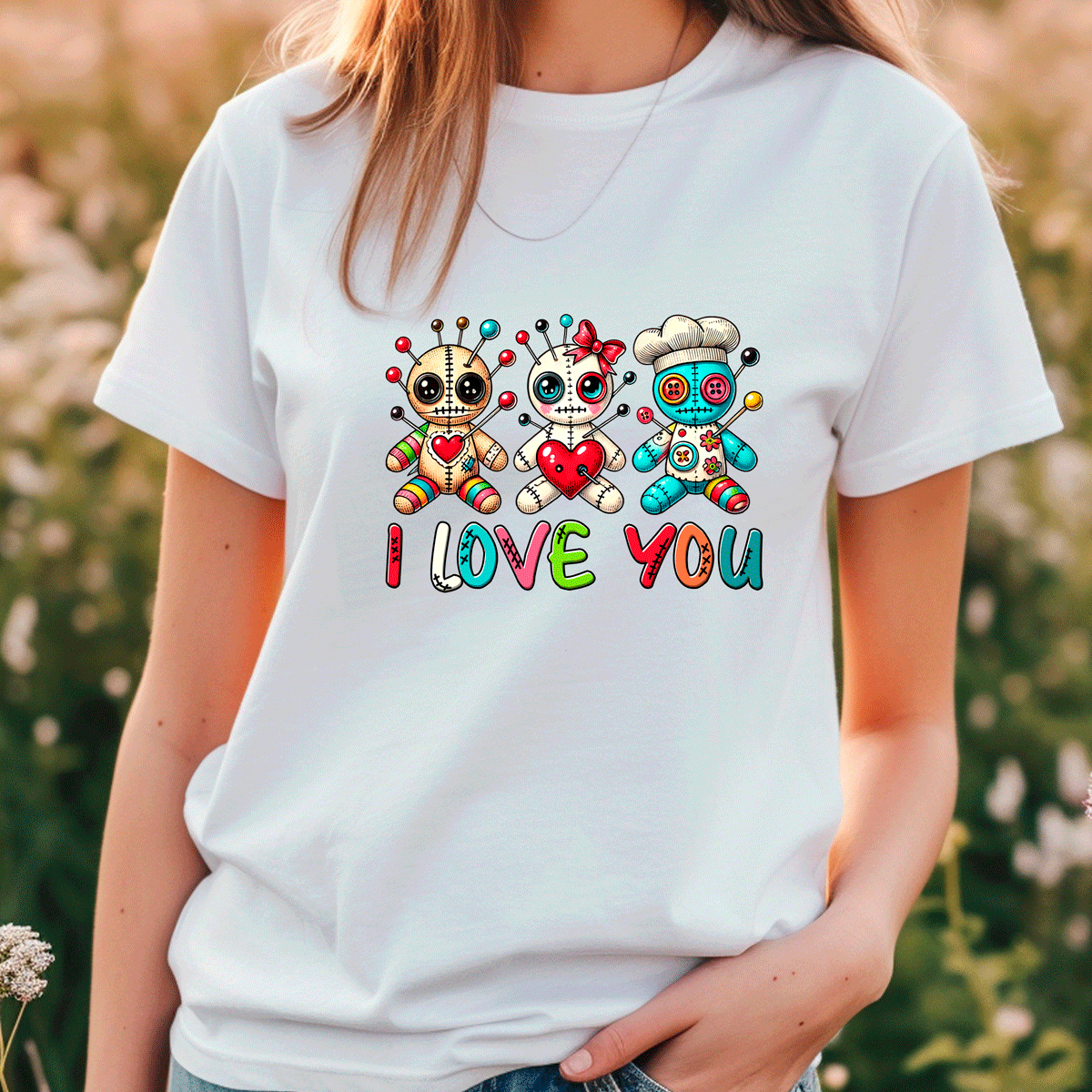 I Loved You Voodoo Halloween Sublimated Graphic Unisex T-shirts