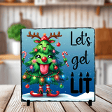 Lets Get Lit Christmas Sublimated Square Photo Slates