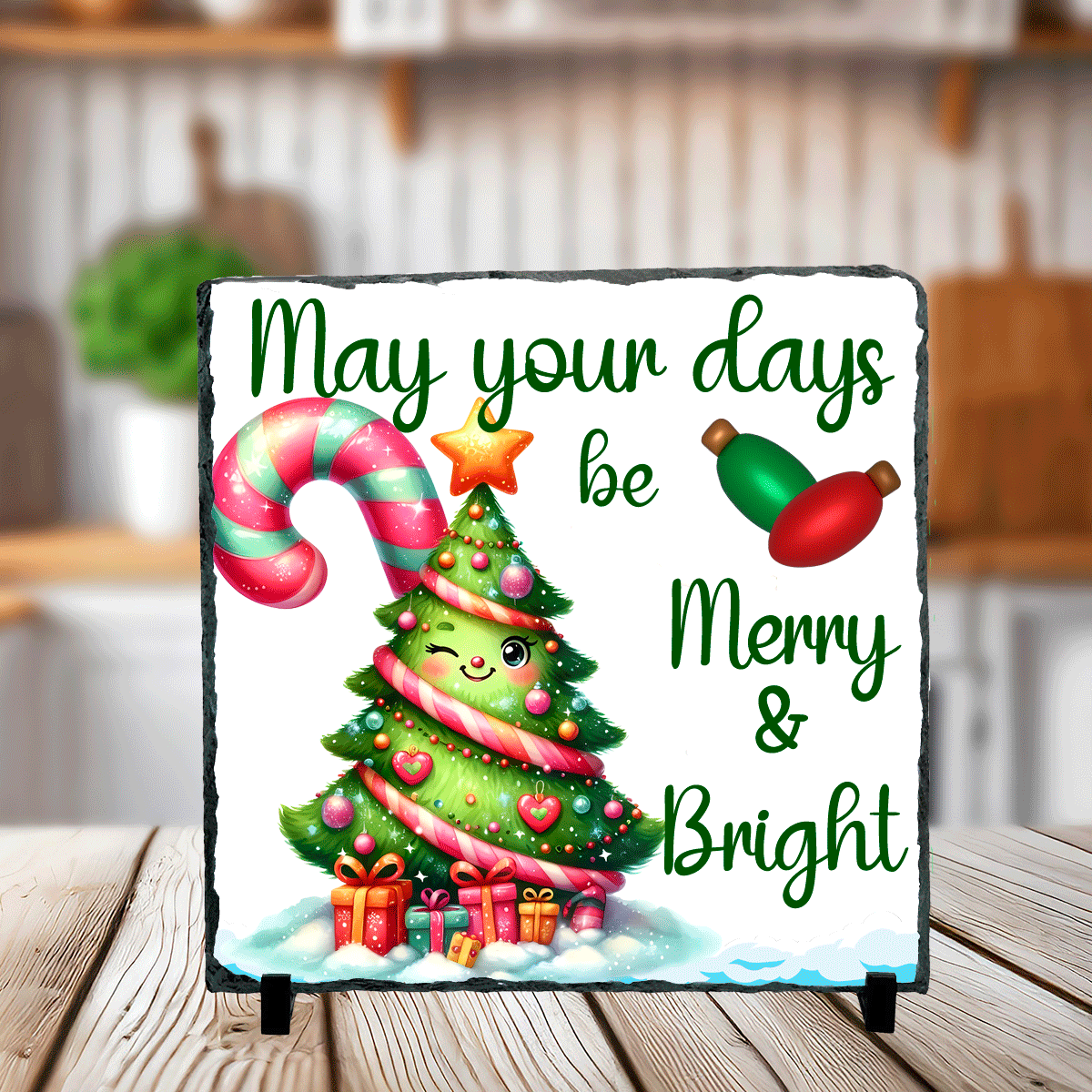 May Your Days Christmas Sublimated Square Photo Slates